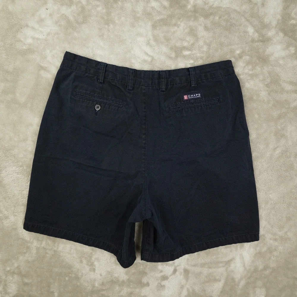Chaps Ralph Lauren Vintage Pleat Front Shorts Mens' 38 Navy Blue Nautical Preppy